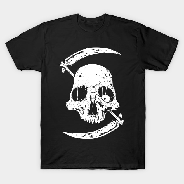 Skull Scythe Black Metal T-Shirt by pontosix